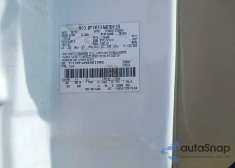 2008 Ford F-150 60Th Anniversary/Fx4/King Ranch/Lariat/Xlt из США, поврежденный, VIN 1FTPW14V68KB21902